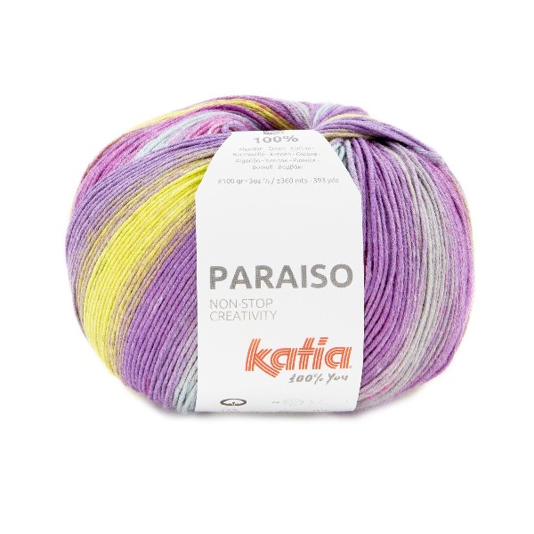 Katia Paraiso 109 Fuchsia-Pistachio-Light sky blue-Lilac