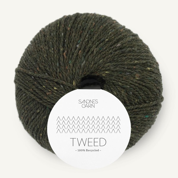 Tweed Recycled 9585 olivgrön